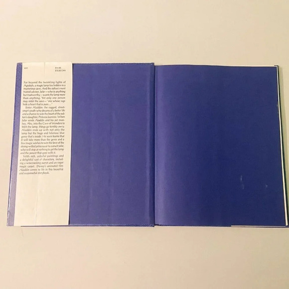 Vintage 1992 Disneys Aladdin  by A L Singer Hardcover Book DJ - Picture 6 of 16